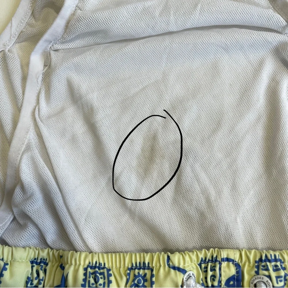 Boardies Swim Shorts Trunks Mesh Liner Size Medium Yellow Blue Elephants - Picture 5 of 6